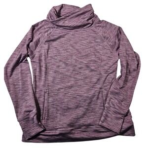 Kyodan Outdoor Purple Space Dye Cowl Neck Pullover Thumbholes Pockets XL